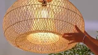 Bamboo Pendant Light Fixture Wicker Lighting Pendant [upl. by Ninos518]