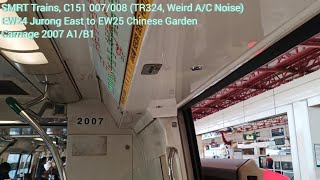 Weird AC Noises SMRT Trains  KHI C151 007008 Jurong East → Chinese Garden [upl. by Ticknor]