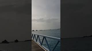 Conrad Maldives Rangali Island View from the Bridge Spanning the Resort Islands June 2023 [upl. by Llenrub]