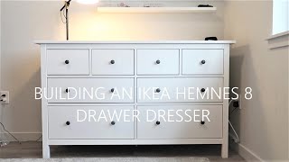 building an ikea HEMNES 8 DRAWER DRESSER IKEA FURNITURE ASSEMBLY [upl. by Fern106]