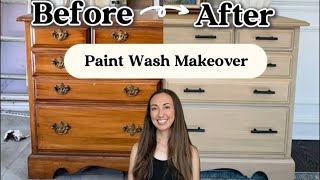 Update Your Old Dresser With a Modern Raw Wood Paint Wash [upl. by Aeslehs]