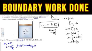 Determine the boundary work done  Thermodynamics [upl. by Doersten]