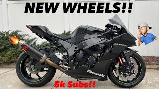 Fitting my 2021 Kawasaki Zx10r with Forged Marchesini Zx10RR wheels [upl. by Jinny631]