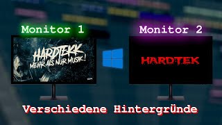 Verschiedene Hintergrundbilder für mehrere Monitore einstellen Windows 10 [upl. by Ynnaj]