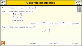 Algebraic Inequalities GCSE Further Maths revision Exam paper practice amp help [upl. by Cherie242]