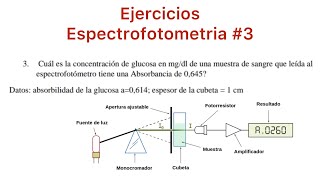 Espectrofotometria 3 Calcular la concentración de Glucosa mgdl [upl. by Yllet]