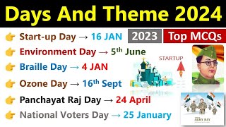 Days And Themes 2024 Current Affairs  Last 8 Months Current Affairs 2024  Days amp Theme CA 2023 [upl. by Ainesej]