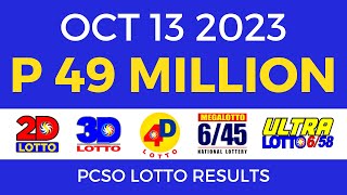 Lotto Result October 13 2023 9pm PCSO [upl. by Oilasor]