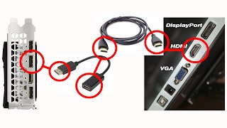 How to connect HDMI Monitor to DisplayPort Graphics Card via Cheap Adapter [upl. by Mcfarland436]