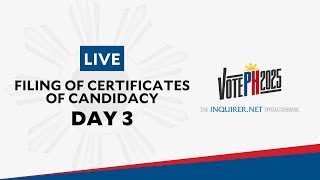 LIVE Filing of certificates of candidacy for 2025 elections  Oct 3  VotePH [upl. by Krell193]