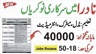 National Database Registration Authority NADRA Jobs 2024 [upl. by Swec695]