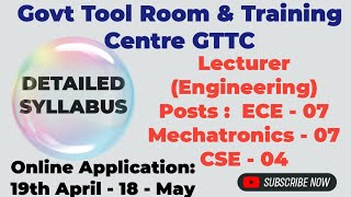 GTTC Lecturer Engineering detailed Syllabus  Mechatronics ECE CSE [upl. by Vickey861]