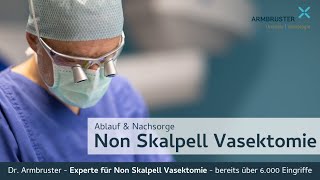 Non Skalpell Vasektomie  Ablauf amp Nachsorge  Dr Armbruster [upl. by Nnairda]