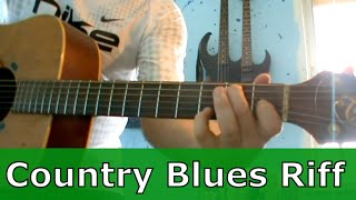 Guitar Tutorial Awesome Fingerstyle CountryBlues Riff [upl. by Lattonia]