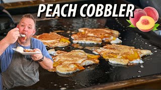 PEACH COBBLER CAKES ON THE BLACKSTONE GRIDDLE [upl. by Acnaiv]