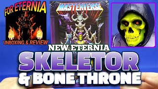 UNBOXING amp REVIEW Masterverse SKELETOR and BONE THRONE Masters of the Universe Figure amp Havoc Throne [upl. by Annaynek]