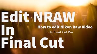 How to edit NRAW in Final Cut Pro [upl. by Endo]