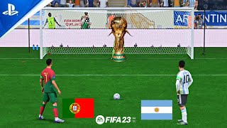 RONALDO V MESSI  PORTUGAL VS ARGENTINA  FIFA WORLD CUP PENALTIES  FIFA 23 [upl. by Htiduy229]