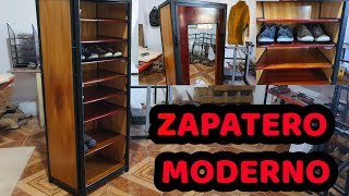 Como hacer ZAPATERO MODERNO EN METAL Y MADERA FACIL DE HACER PASO A PASO [upl. by Chrystal]