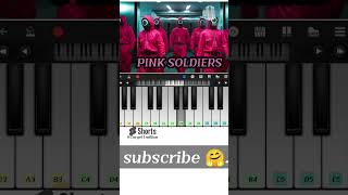 Squid Game – Pink Soldiers Easy Piano Tutorial shorts [upl. by Hurlbut26]