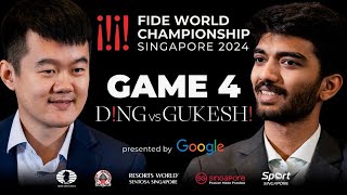 Game 4 Stream  FIDE World Championship Match 2024  Ding Liren vs Gukesh D [upl. by Kessia991]