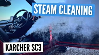 Karcher SC3 Steam Cleaner Review  Steam Cleaning Car Interiors [upl. by Ahsemed]