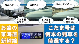 【検証】お盆の東海道新幹線こだま号は、何本の列車に抜かれる？ [upl. by Ardnasac]