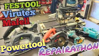 Festool Mafell and Virutex power tool Repairathon All old tools getting repaired [upl. by Hamrnand947]