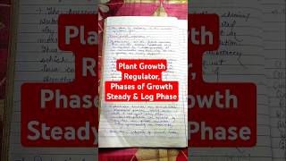 Plant Growth Regulator Phases of Growth Steady amp Log Phase Auxin shortnotes biology notes [upl. by Hodosh]