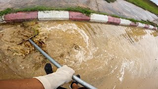 Draining Major Roadway Flood By Unclogging Storm Drain Theory Behind the Scenes [upl. by Rivi]