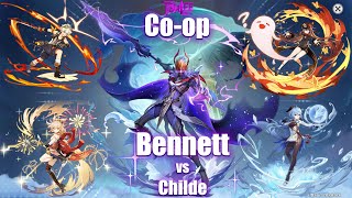 Random coop Bennett Ganyu Hu Tao amp Yoimiya vs Childe [upl. by Aratal]