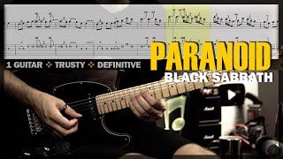 Paranoid  Guitar Cover Tab  Guitar Solo Lesson  Backing Track with Vocals 🎸 BLACK SABBATH [upl. by Annohsat855]