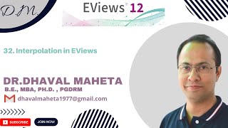 32 Interpolation in EViews 12  Dr Dhaval Maheta [upl. by Linnea]