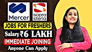 Sopra Steria Recruitment 2023 🔥🔥 Mercer Recruitment 🔥🔥 Salary ₹50000  Latest Job Vacancy 2023 [upl. by Dorcas]