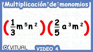 Multiplicación de monomios video 4 [upl. by Ainet]