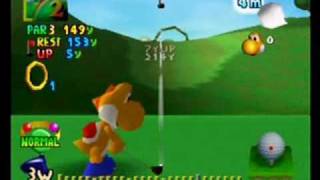 Gooses ACE hole in one on Mario Golf 64 RING SHOT Climb That Hill [upl. by Aticnemrac]