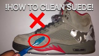 HOW TO CLEAN SUEDE JORDANS  SHOES Jordan 5 Camo Restoration [upl. by Corley]