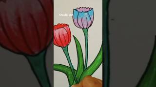 Excellent tulip flower drawingflower drawing🌷🎨🖌️shortsfeed art drawing shortsytshortsartist [upl. by Immanuel]