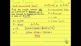 Find the Simple Interest Rate Accumulated Value Given [upl. by Suellen]