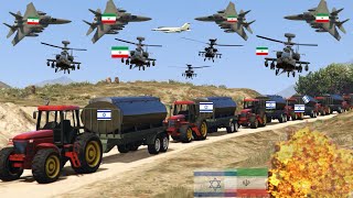 Irani Fighter Jets Drones amp Helicopters Attack on Israeli Army amp Heavy Weapons amp Tanks Convoy GTA5 [upl. by Aner232]