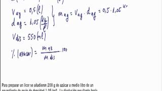 Quimica 1º bachillerato disoluciones ejercicio 1 [upl. by Hamian]