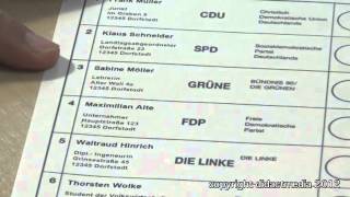 Bundestagswahl  Stimmzettel Erst und Zweitstimme [upl. by Nicholl]