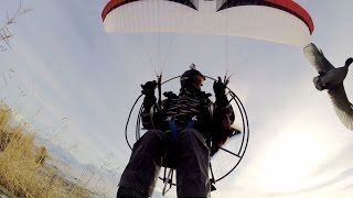 GoPro Paramotor Over Snowy Marshes [upl. by Akahs59]