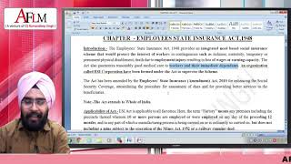 EMPLOYEE STATE INSURANCE ESI ACT1948 BY CS RAMANDEEP SINGHCYBER LAWYER [upl. by Ejroj]