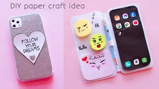 DIY IPhone 12 pro Max Notebook Organizer  paper craft idea [upl. by Enaelem]