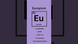 Europium  Elements series part sixtythree 🧪 science stem learning [upl. by Aidualc]