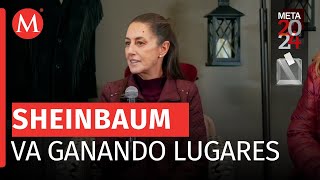 Encuestas sitúan a Sheinbaum en primer lugar como candidata presidencial [upl. by Bashee]