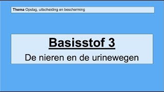 VMBO 4  Opslag uitscheiding en bescherming  Basisstof 3 De nieren en urinewegen [upl. by Ivers]