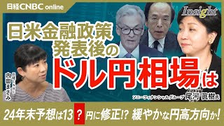 【日米金融政策発表後のドル円相場：24年末1ドル139円に予想を修正】尾河眞樹氏／今後は緩やかな円高方向／FOMC：パウエルFRB議長：予防的利下げ／日銀植田総裁：追加利上げに時間／次の雇用統計に注目 [upl. by Merril]