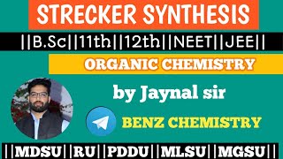 STRECKER SYNTHESIS OF AMINO ACID COMPLETE MECHENISM12thBScNEETJEEBY JAYNAL SIR [upl. by Esele134]